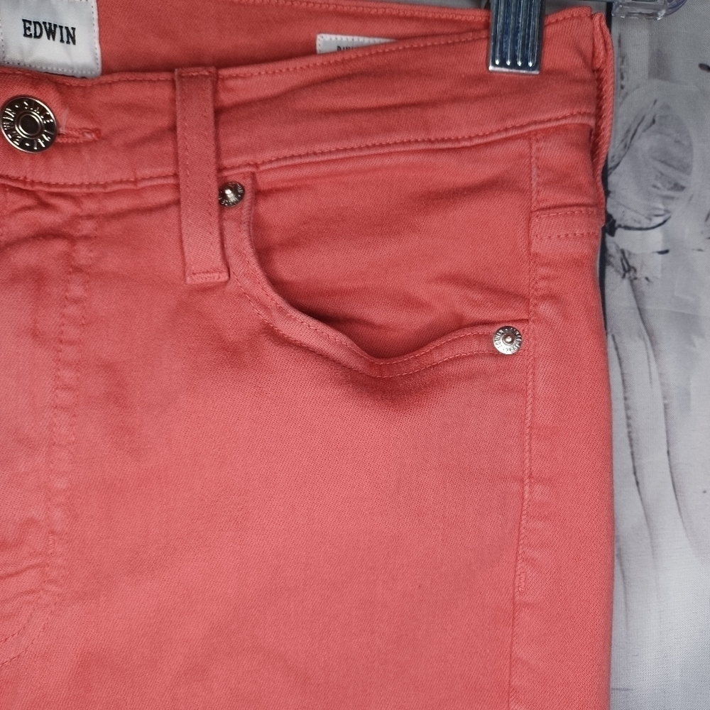 Edwin Pixie Mid Rise Skinny Ankle Colored Denim Preppy Jeans - Picture 5 of 15